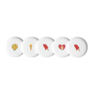 Set of pin buttons