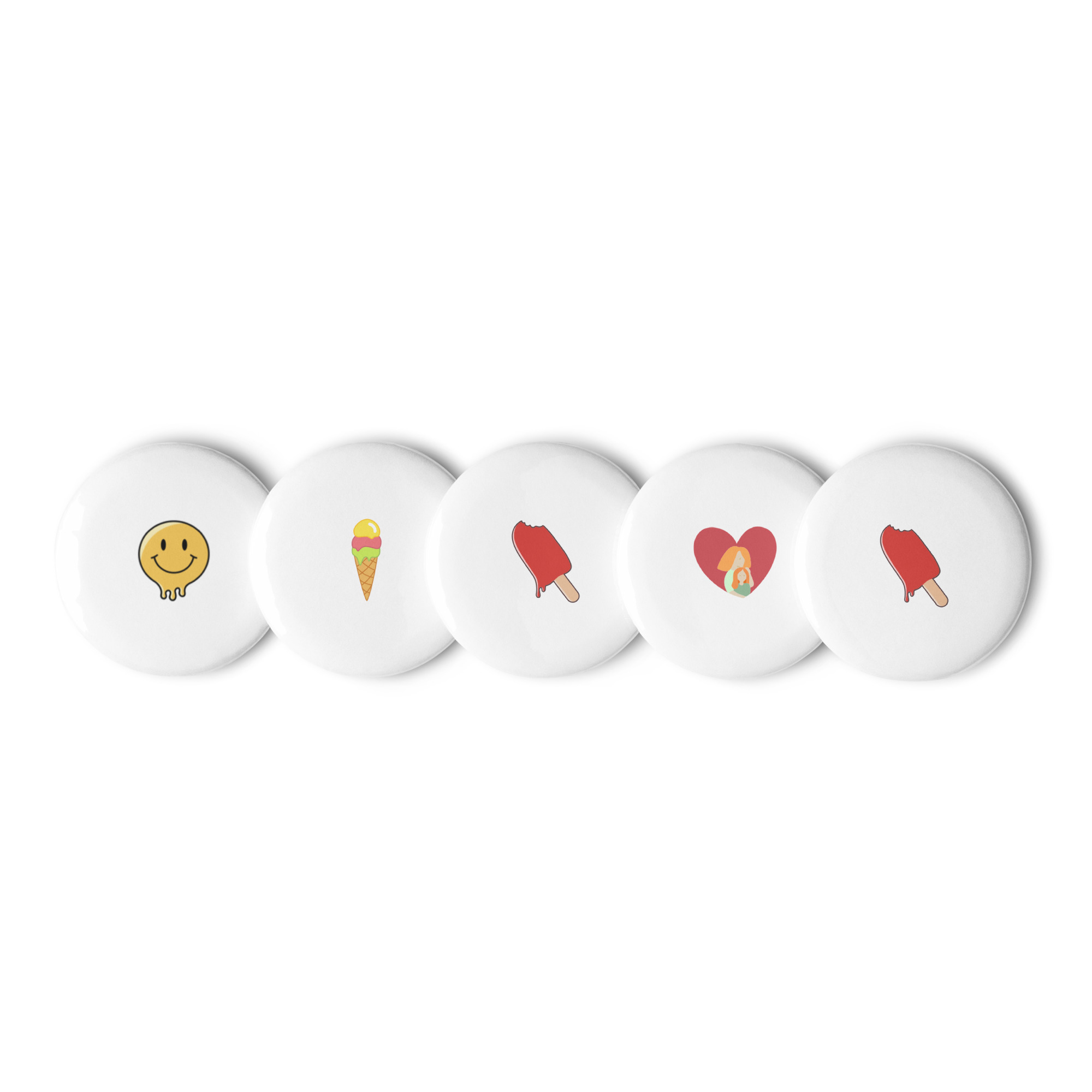 Set of pin buttons